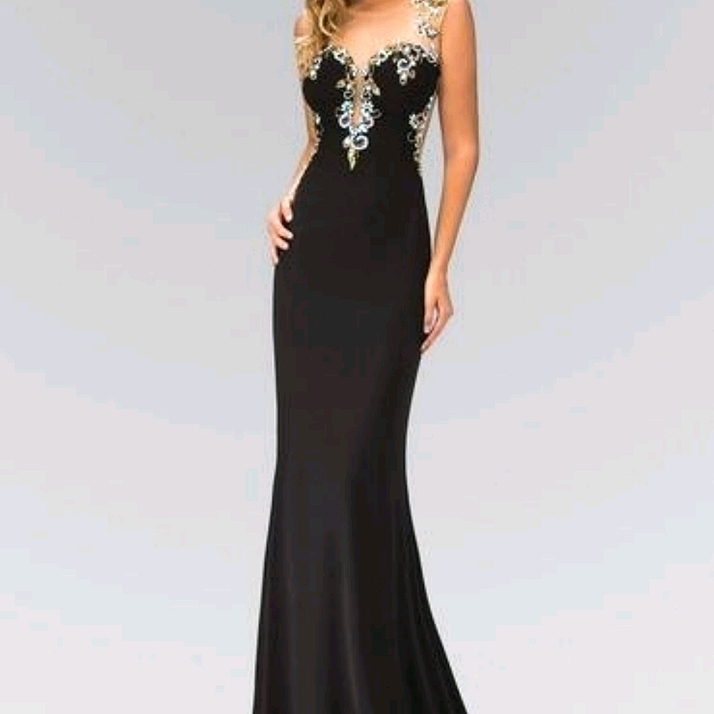 Elizabeth K Plunging formal dress, floor length